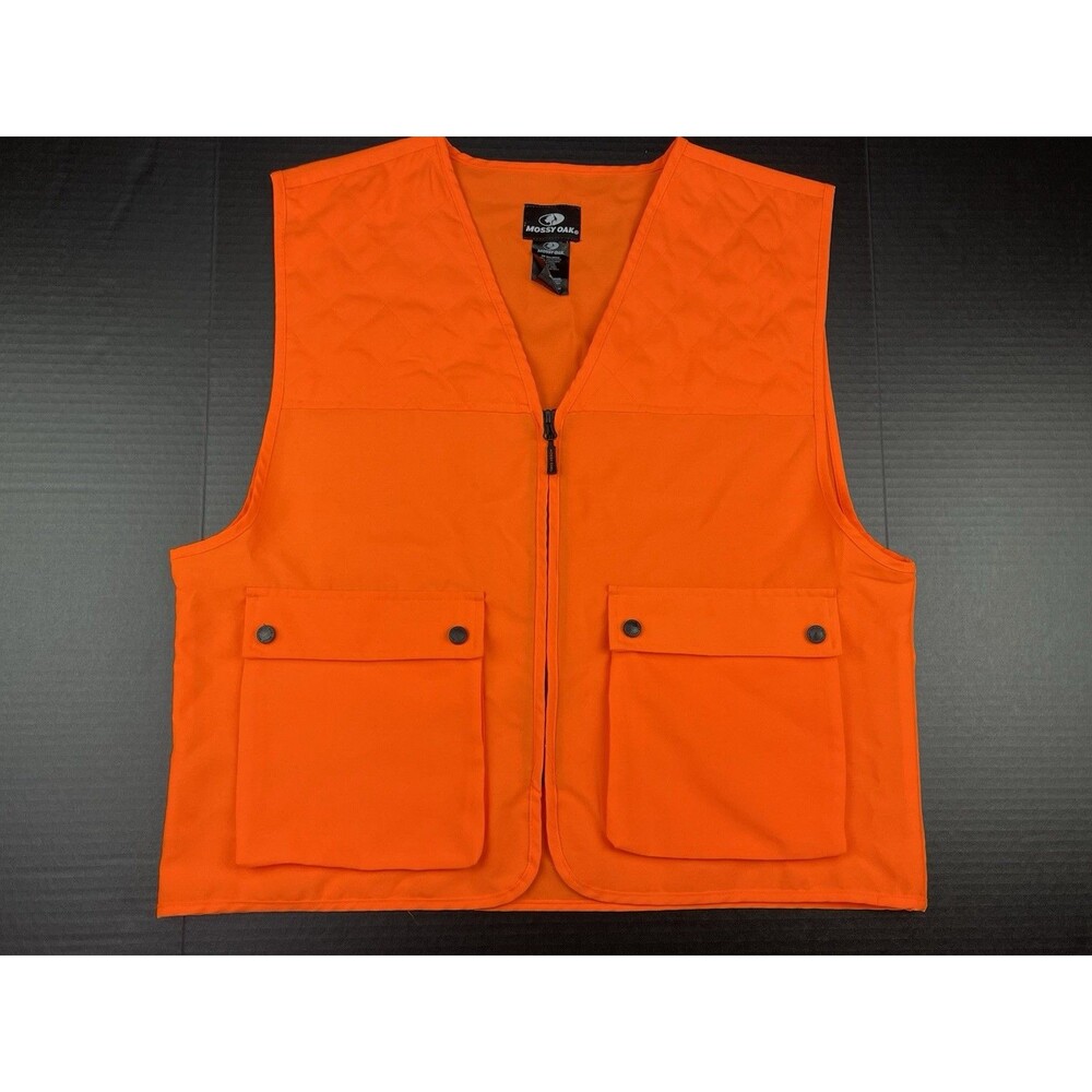 Mossy Oak Men’s Small Blaze Orange Zip Hunting Vest with Pockets